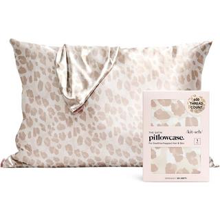 Kitsch Satin Kissenbezug Leopard  