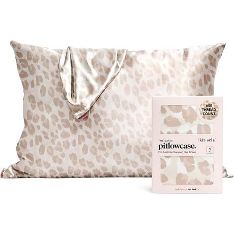 Kitsch Satin Kissenbezug Leopard  