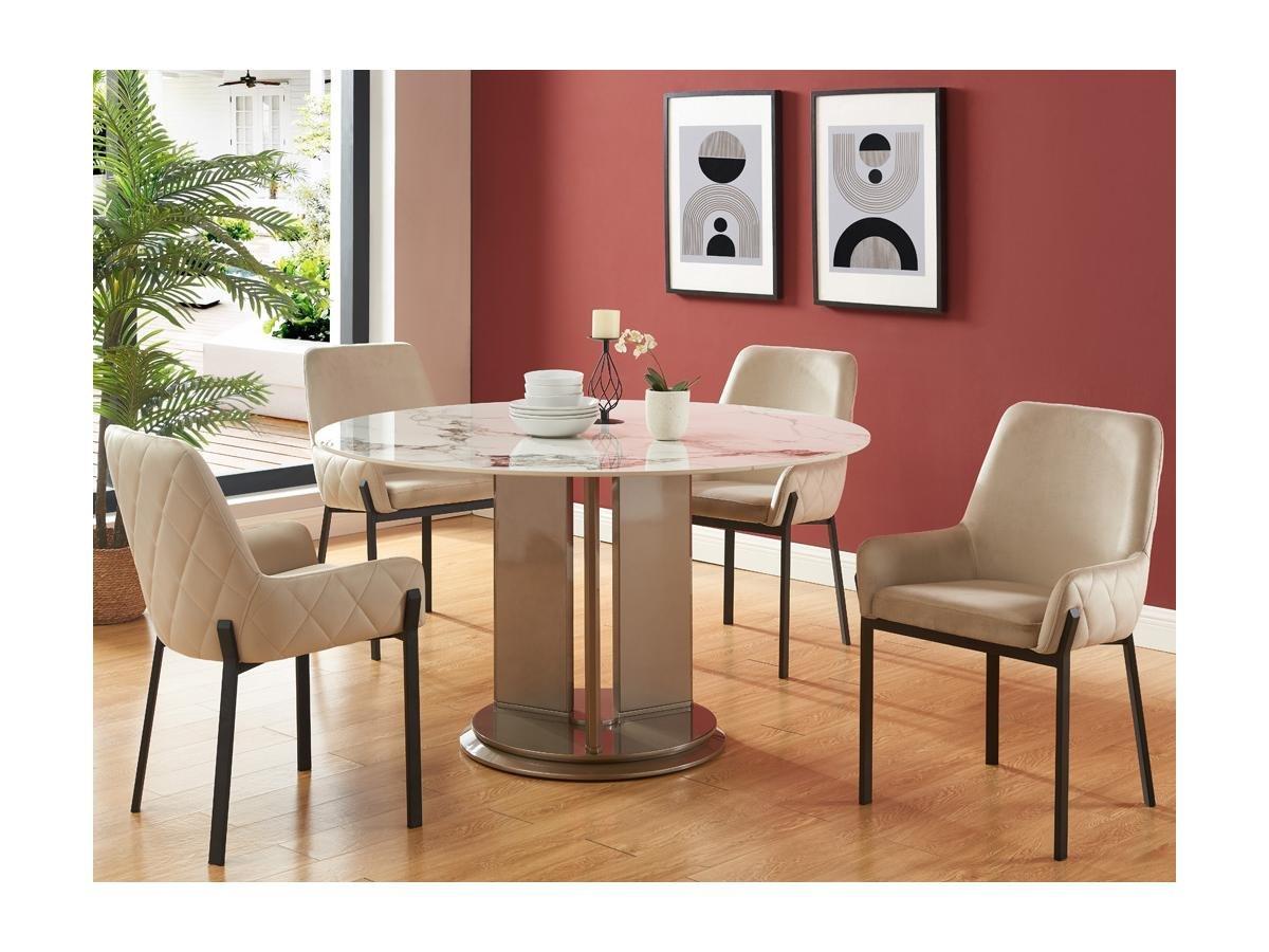 PASCAL MORABITO Sedia con braccioli in Velluto e Metallo Beige - Lotto di 6 - CAROLONA di Pascal MORABITO  