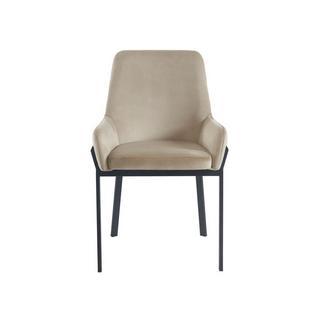 PASCAL MORABITO Lot de 6 chaises avec accoudoirs en velours et métal - Beige - CAROLONA de Pascal MORABITO  