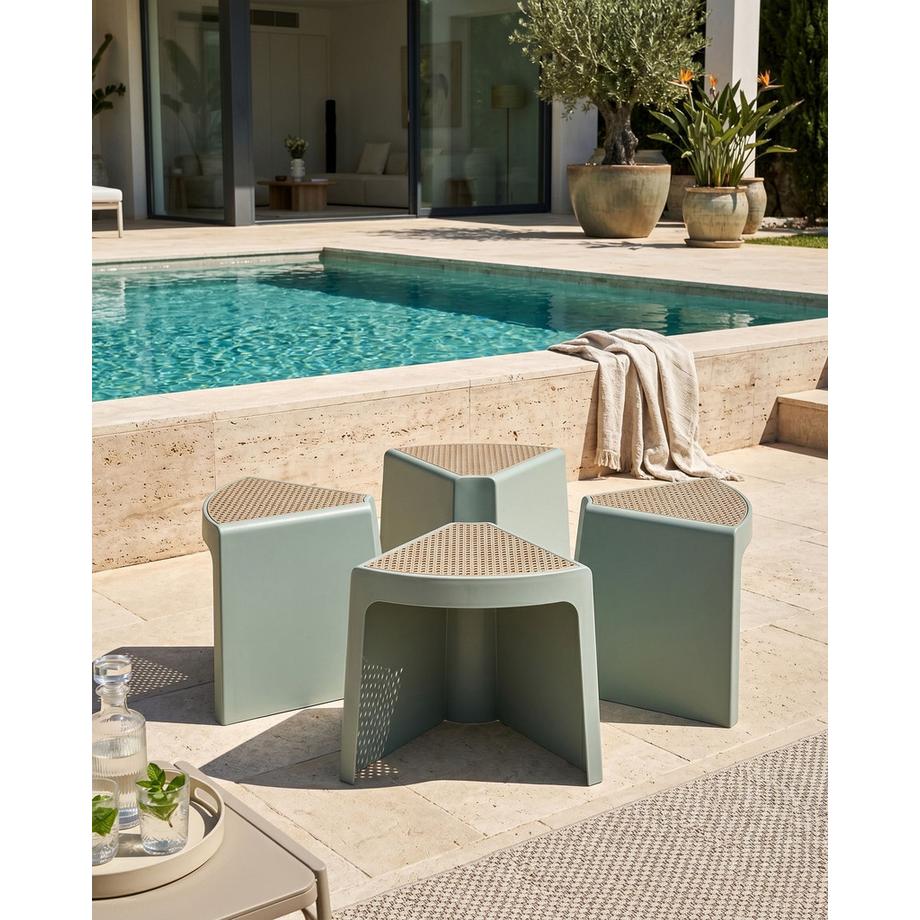 Beliani Set di 4 sgabelli da giardino en ABS (materiale sintetico resistente) Minimalista EVROS  