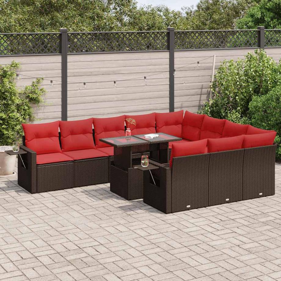 VidaXL Ensemble de canapés de jardin rotin synthétique  