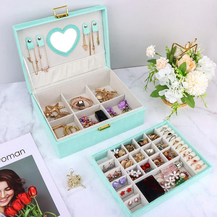 Only-bags.store  Schmuckkästchen, großes Schmuckkästchen mit Spiegel 