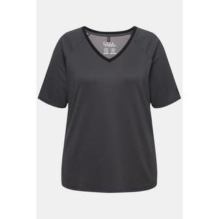 Ulla Popken  T-shirt de sport, séchage rapide, col en V et manches courtes 