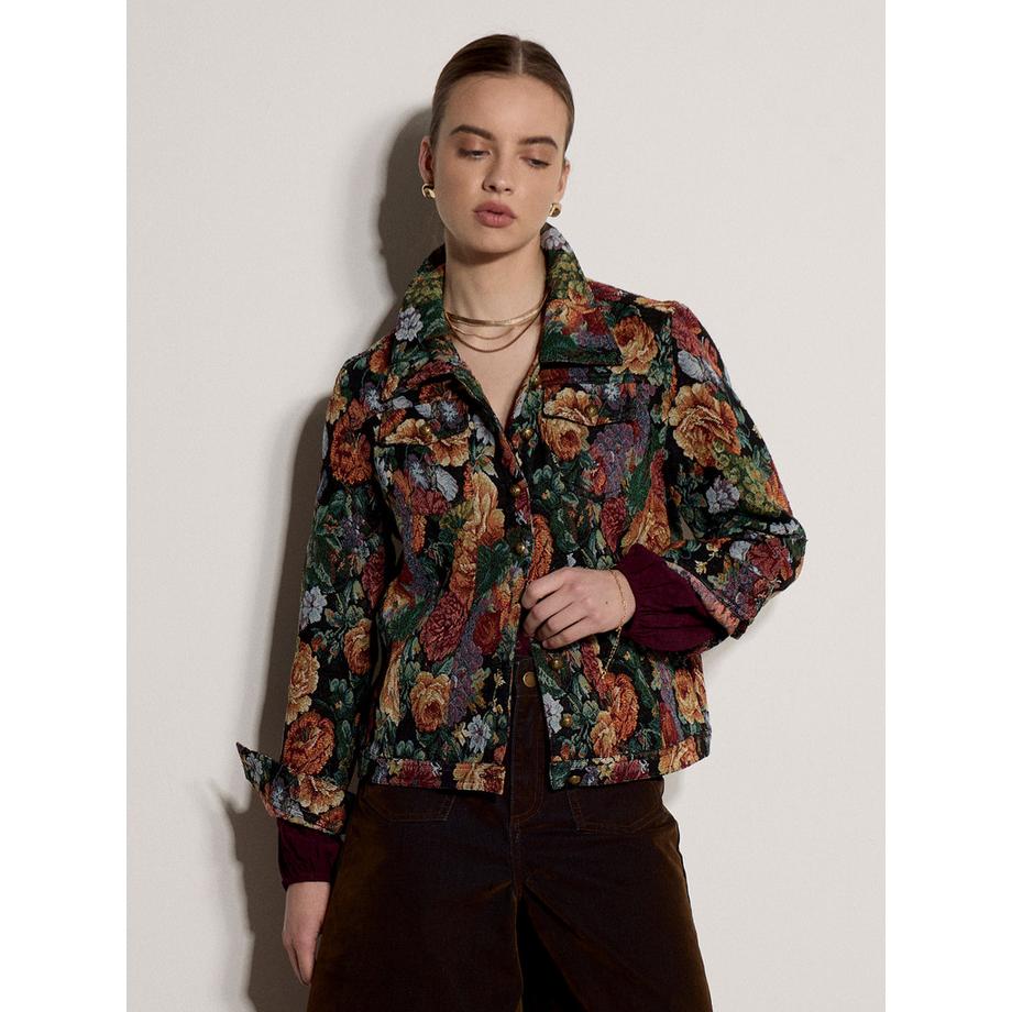 APRICOT Veste à motif floral en tapisserie  