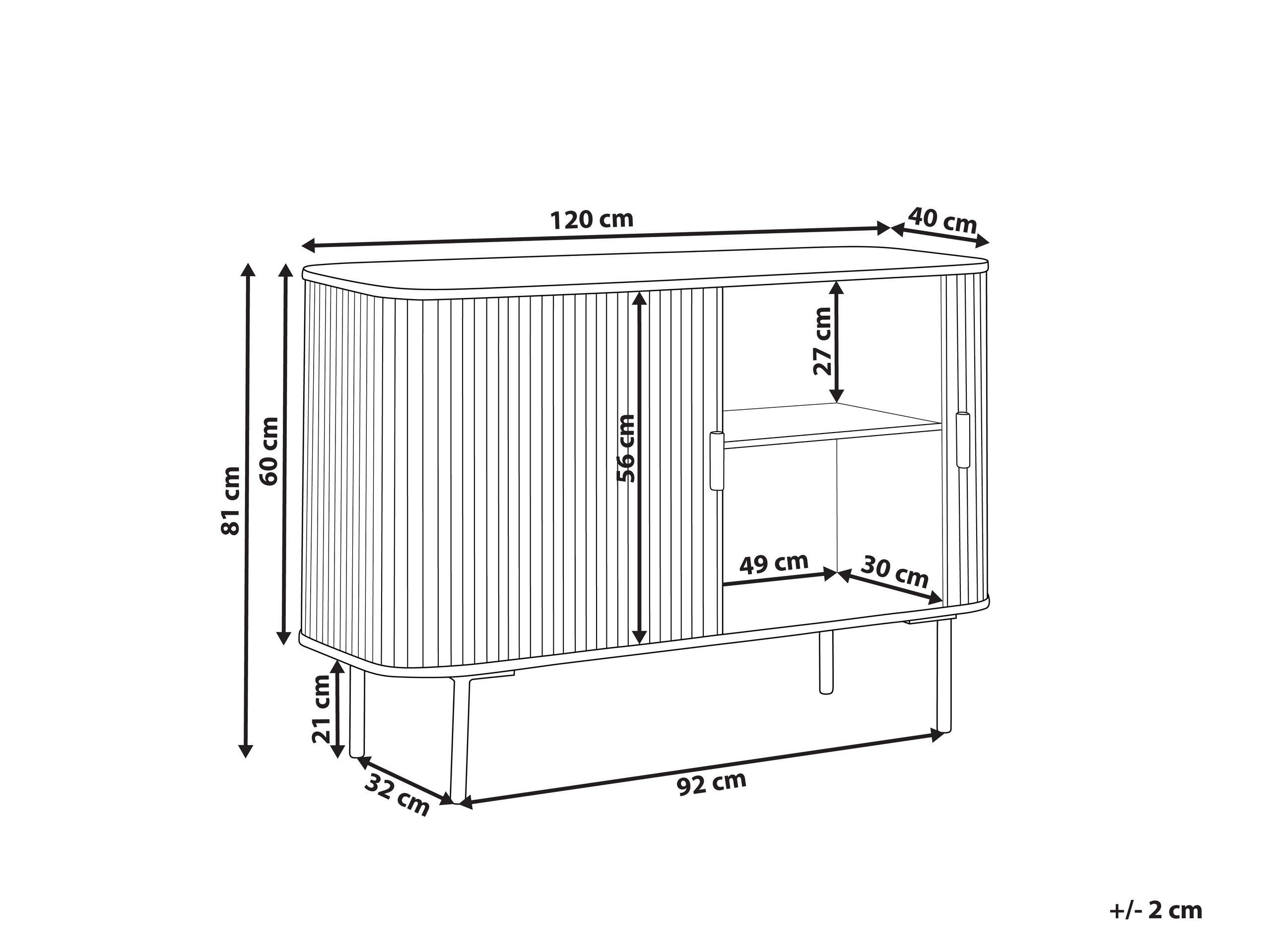 Beliani Commode en Bois de paulownia Moderne LINDON  