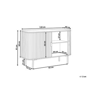 Beliani Sideboard aus Paulownia-Holz Modern LINDON  