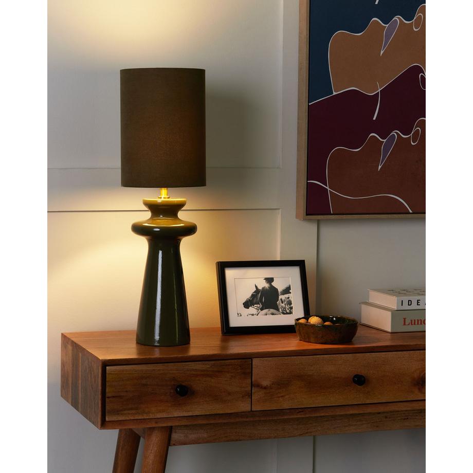 Beliani Lampe à poser en Daim synthétique Moderne OTEROS  