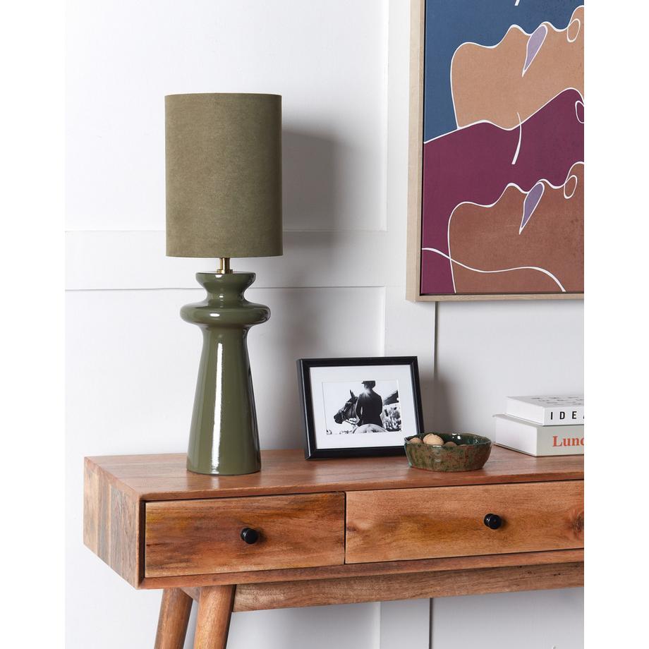 Beliani Lampe à poser en Daim synthétique Moderne OTEROS  