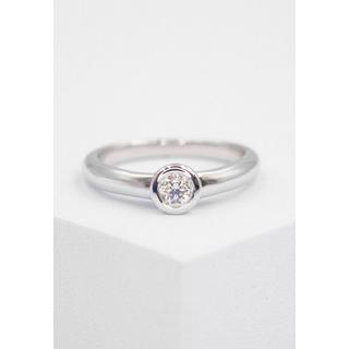 MUAU Schmuck  Solitaire Ring Diamant 0.20ct. Weissgold 750 