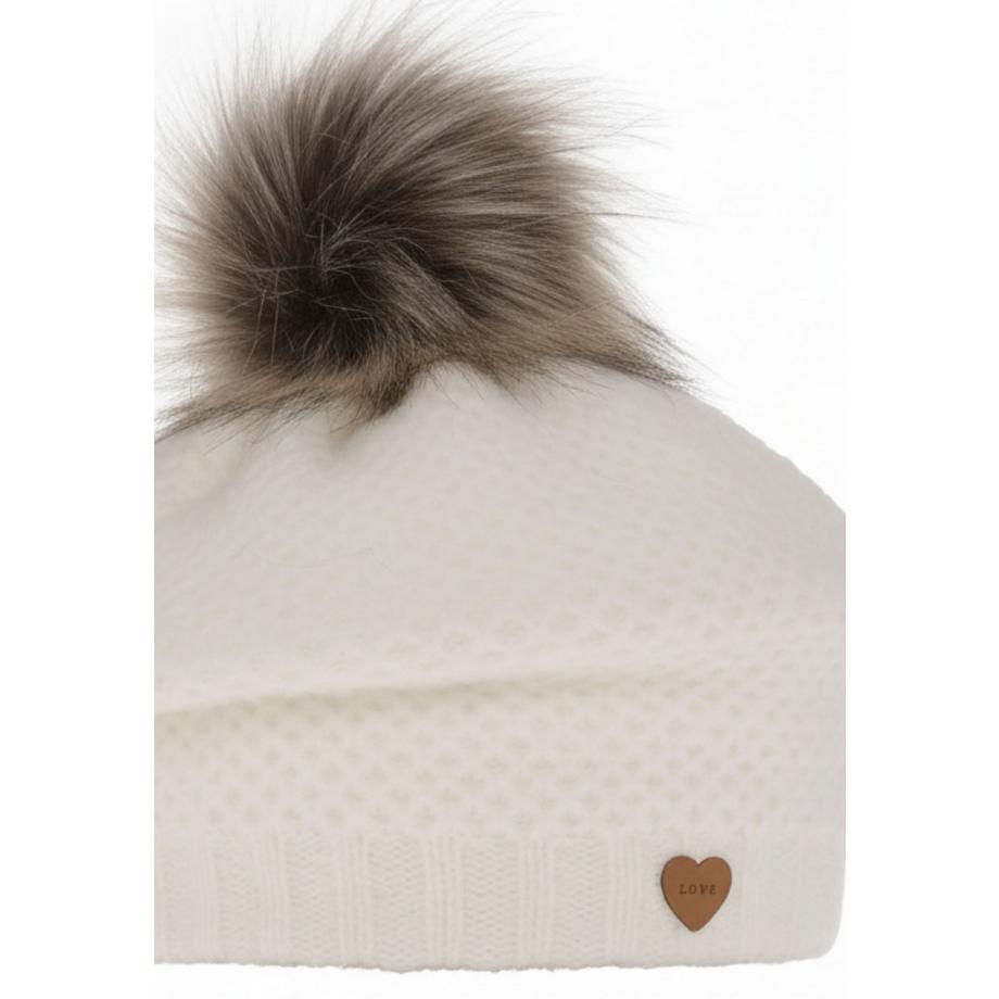 Maxte  Ensemble d’hiver pour fille : bonnet  et écharpe tube avec pompon Francesca 