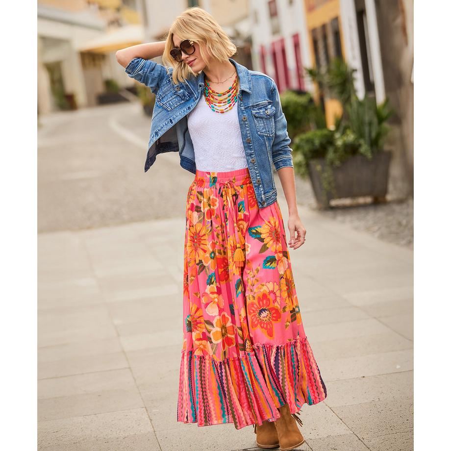 Joe Browns Fliessender Maxirock mit Bordürenmuster  