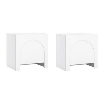 Lot de 2 tables de chevet 1 porte - Blanc - DELANYA