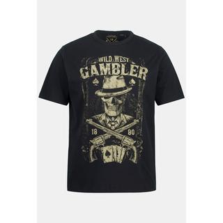 JP1880  T-Shirt, Motorrad, Gambler Print, Halbarm 