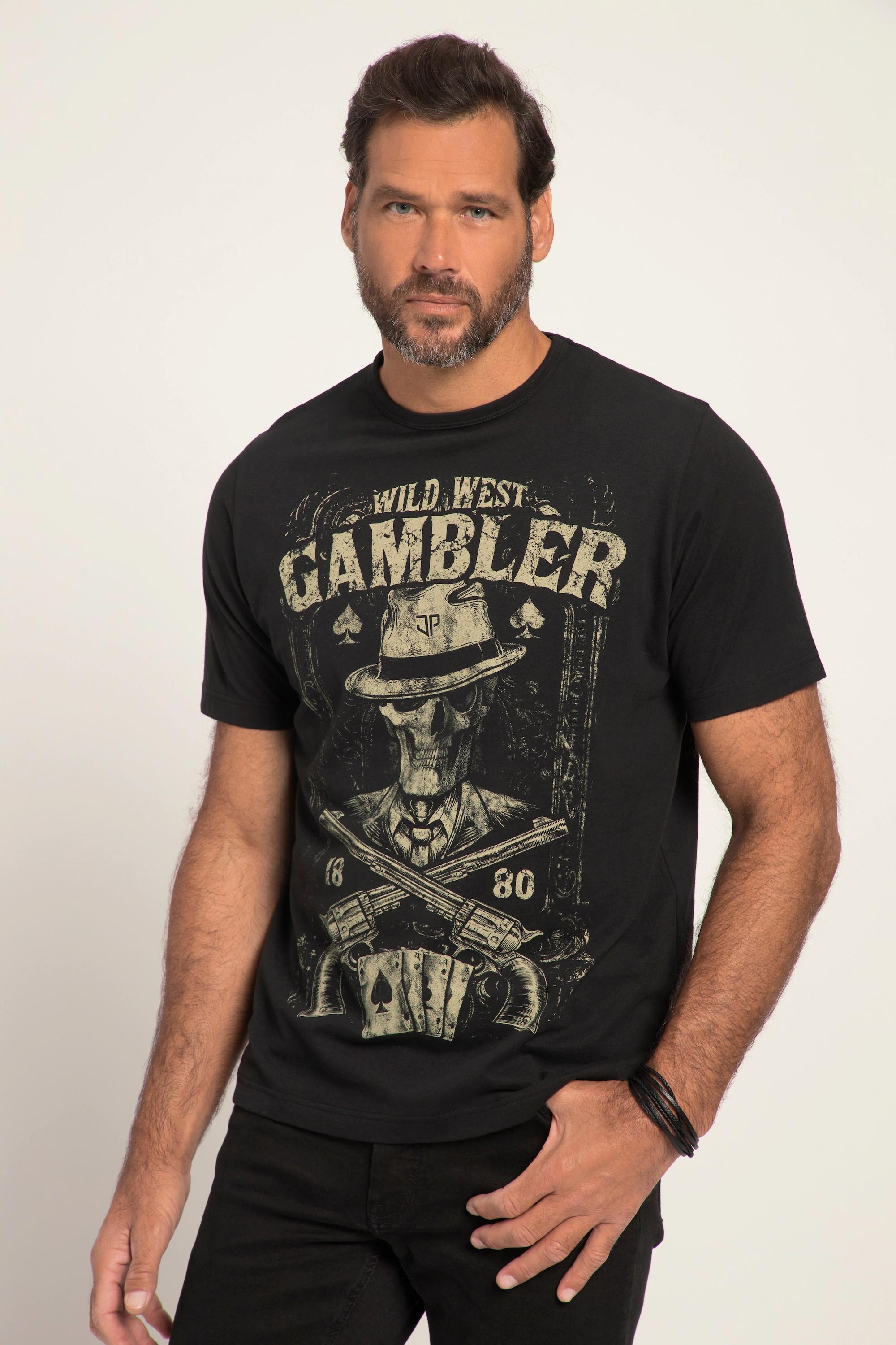 JP1880  T-Shirt, Motorrad, Gambler Print, Halbarm 