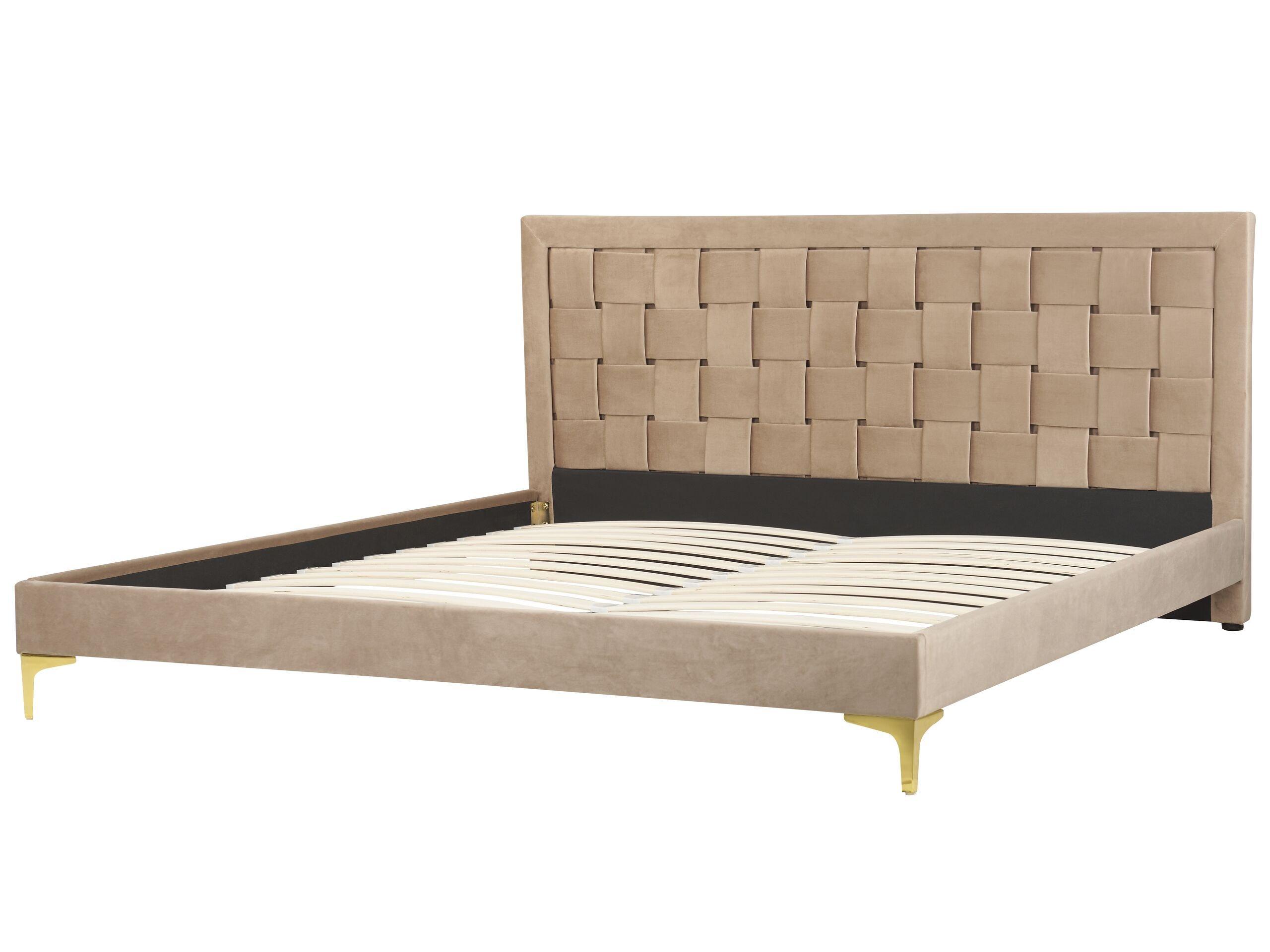 Beliani Bett mit Lattenrost aus Samtstoff Modern LIMOUX  