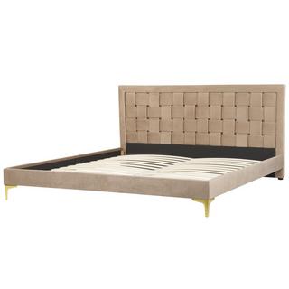 Beliani Bett mit Lattenrost aus Samtstoff Modern LIMOUX  