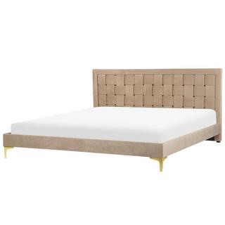 Beliani Bett mit Lattenrost aus Samtstoff Modern LIMOUX  