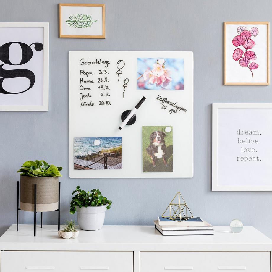 B2X  Tableau magnétique en verre blanc 