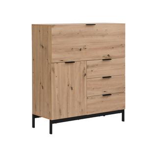 Vente-unique Secrétaire avec 2 porte et 3 tiroirs - MDF et métal - Coloris : Naturel - ERWIN  