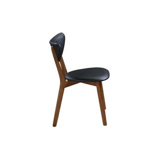 Vente-unique Lot de 6 chaises LISETTE Hévéa massif Simili Noyer  