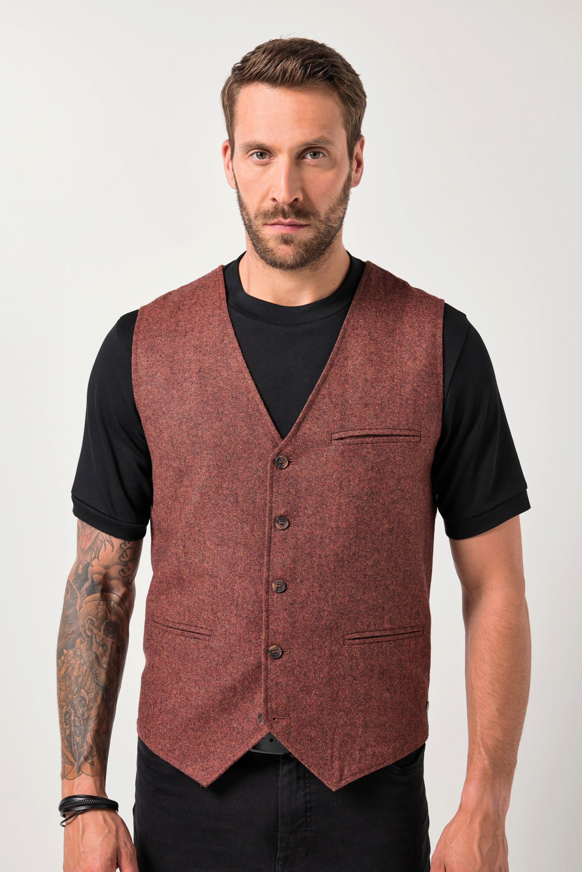 JP1880 Gilet in tweed con retro in maglia  