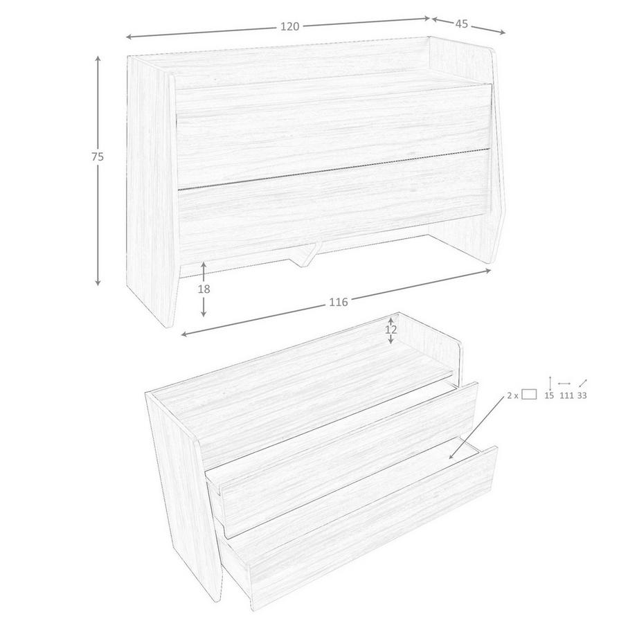 ANGEL CERDA Cassettiera in noce  