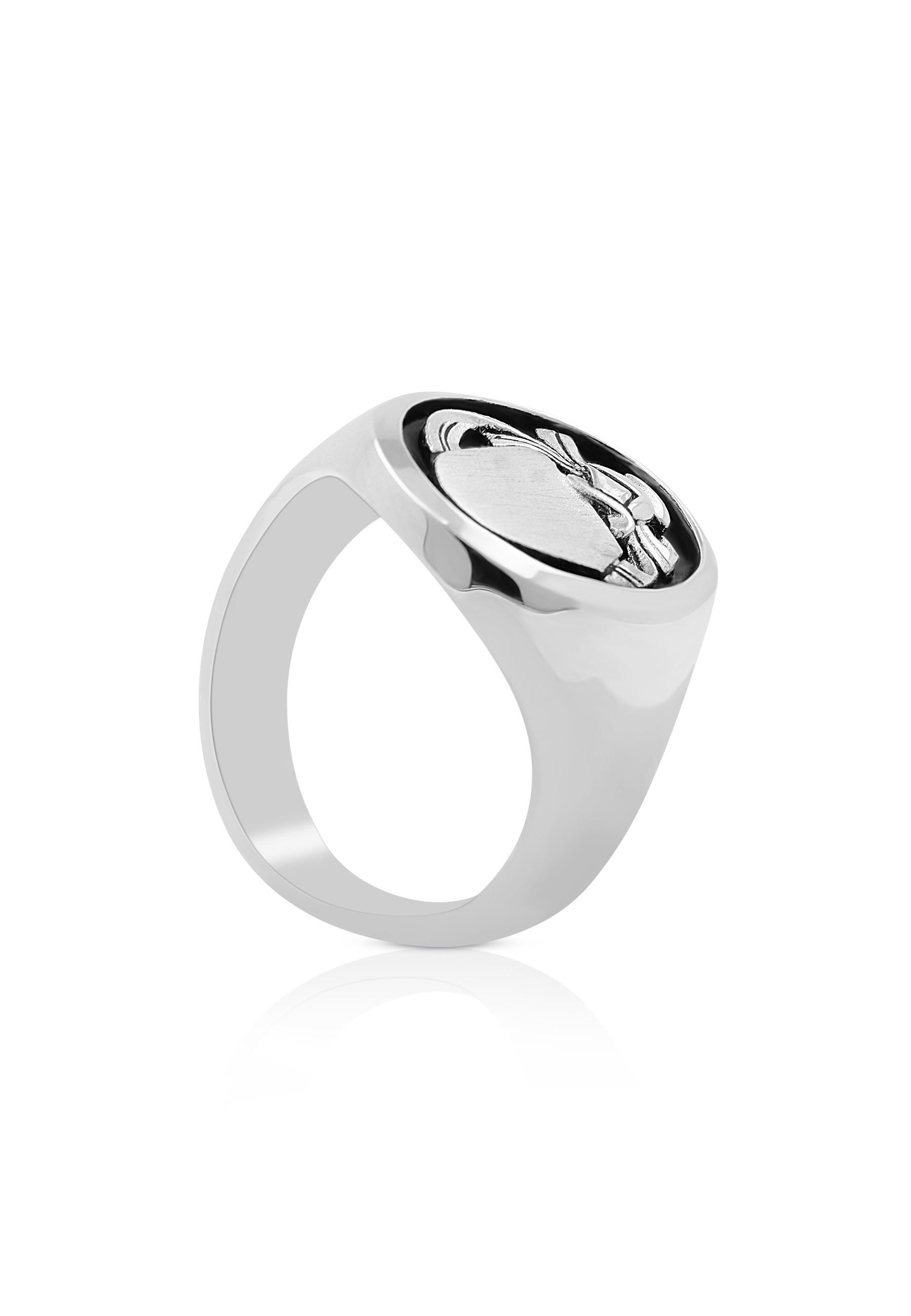 MUAU Schmuck  Bague héraldique en argent 925 