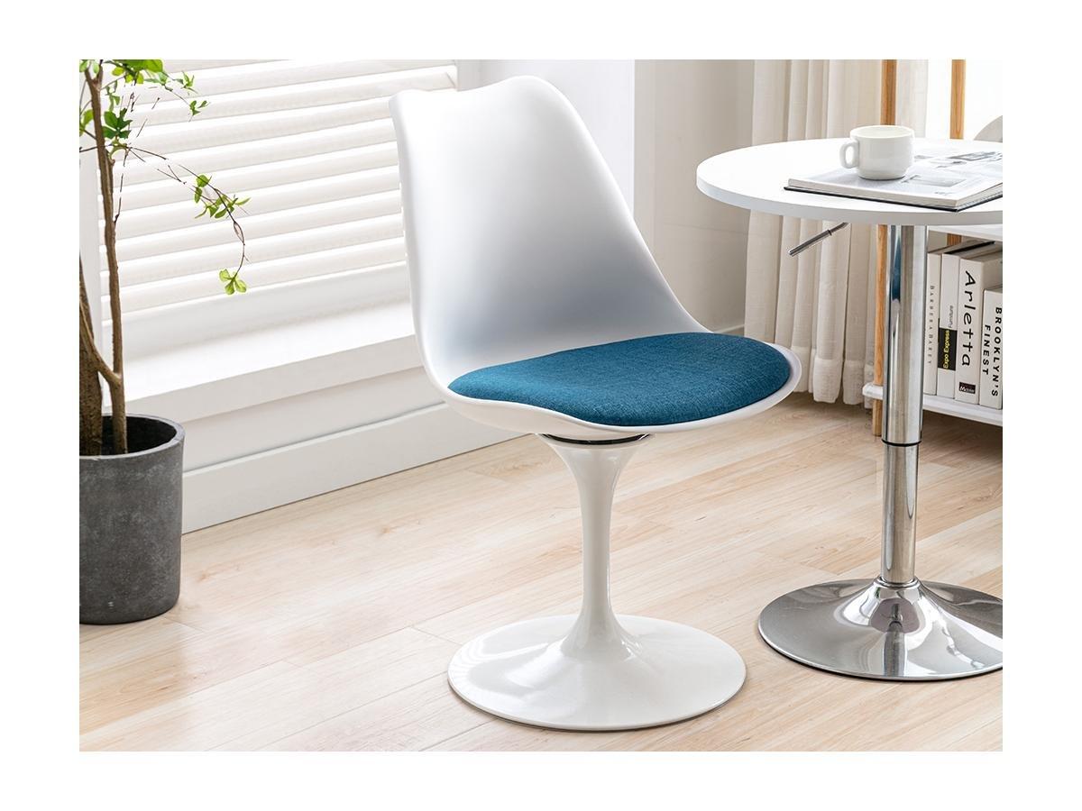 Vente-unique Sedia Polipropilene e Metallo Blu e Bianco Lotto di 2 XAFY  