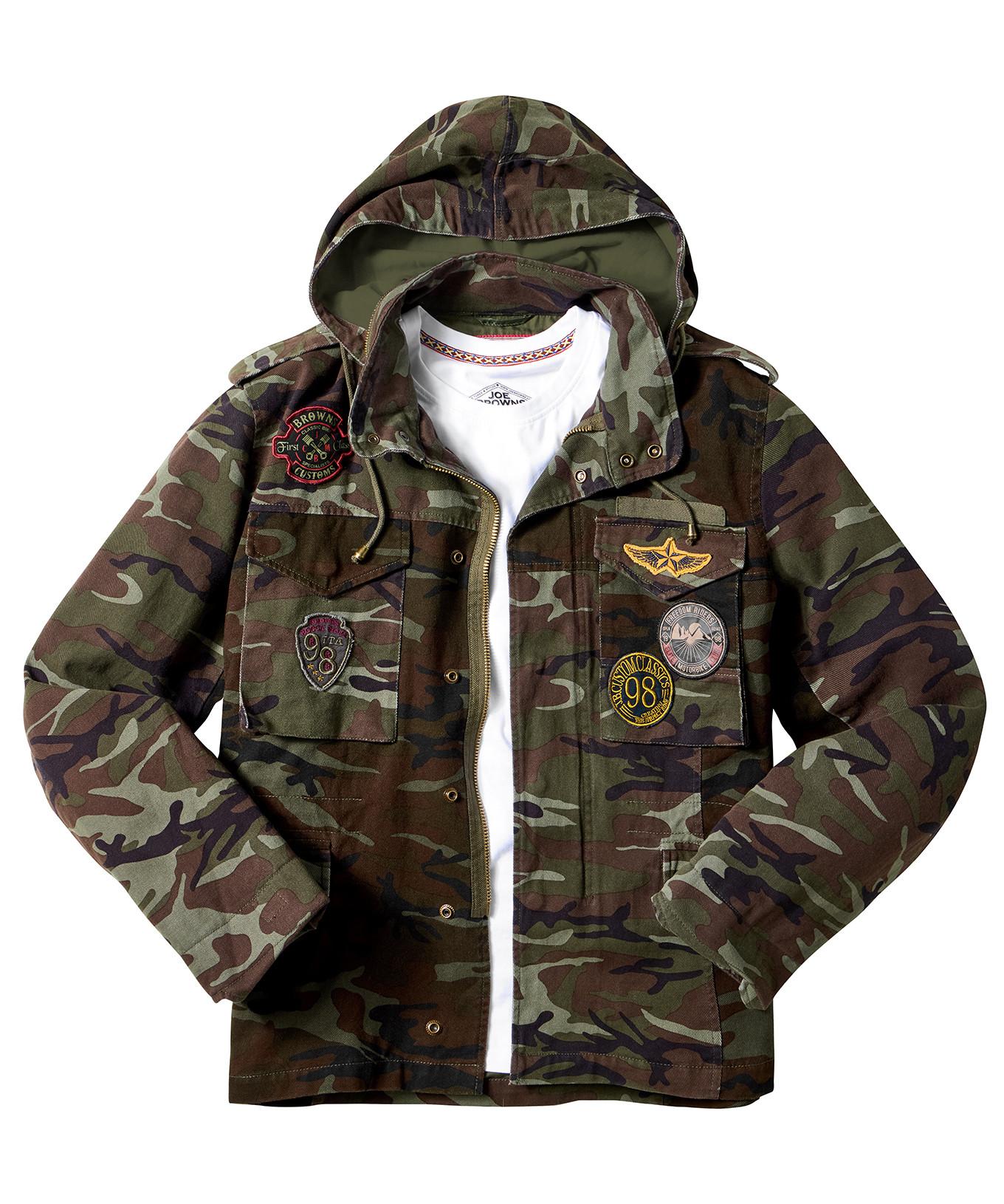 Joe Browns Giacca Mimetica Stile Militare Collo a Imbuto  