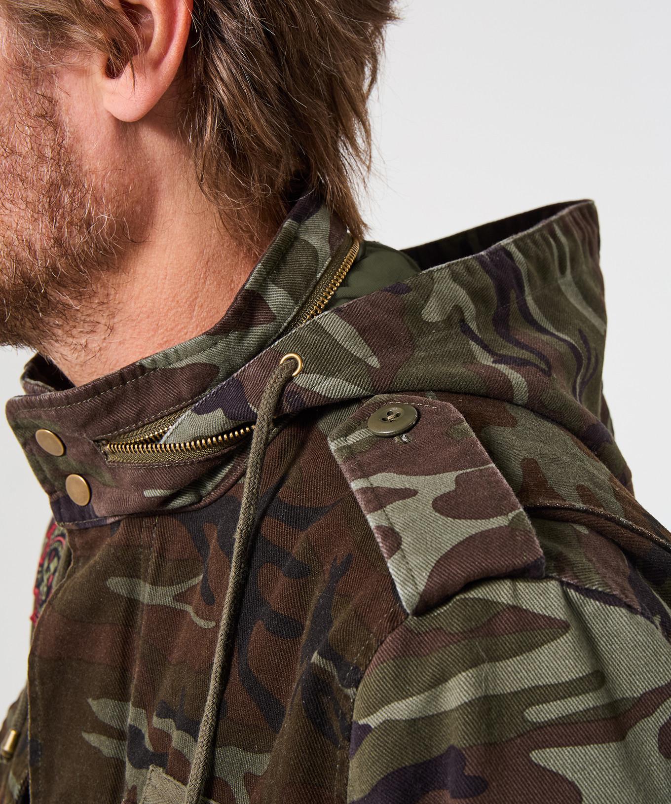 Joe Browns Giacca Mimetica Stile Militare Collo a Imbuto  