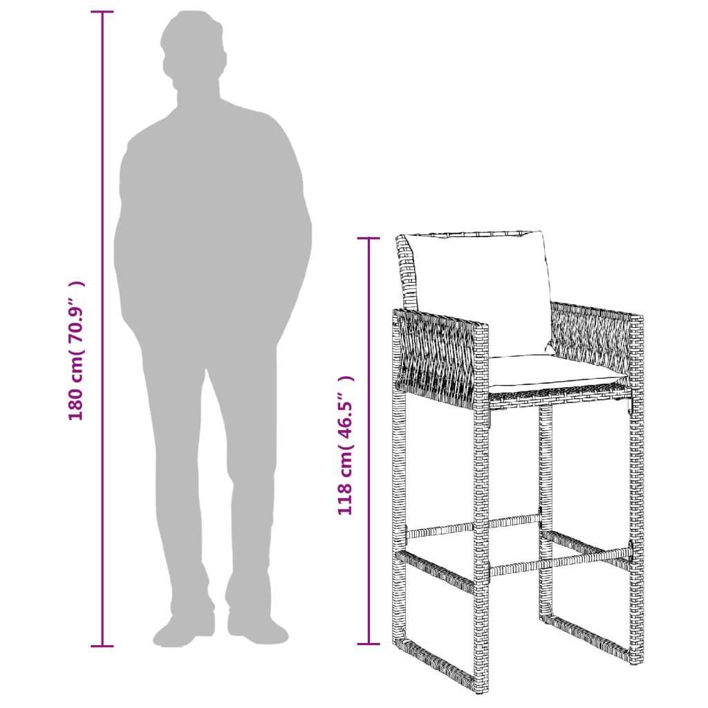 VidaXL Tabouret de bar de jardin rotin synthétique  