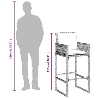 VidaXL Tabouret de bar de jardin rotin synthétique  