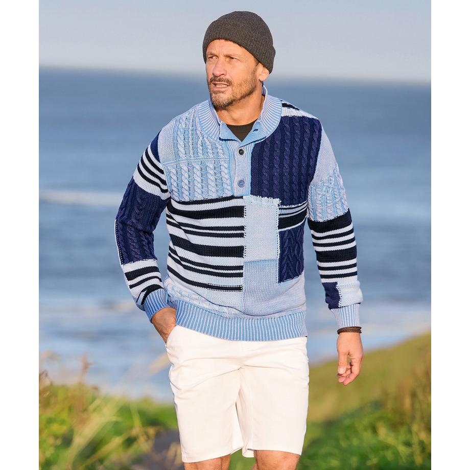 Joe Browns Maglione a collo alto in maglia a trecce patchwork  