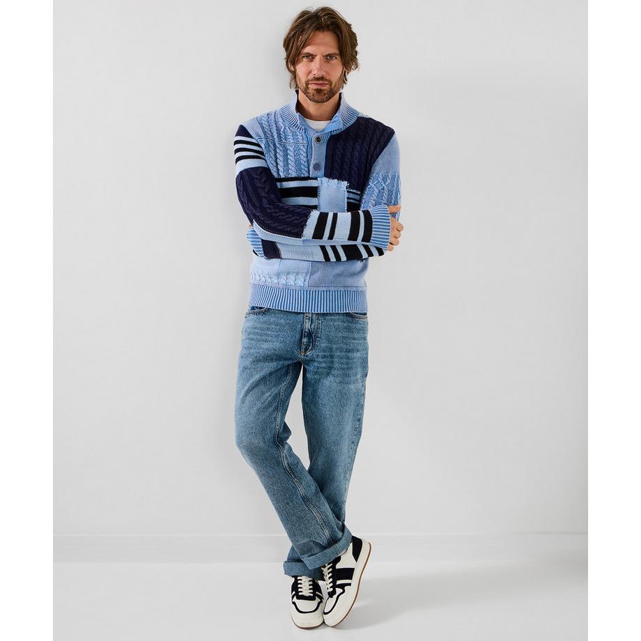 Joe Browns Maglione a collo alto in maglia a trecce patchwork  