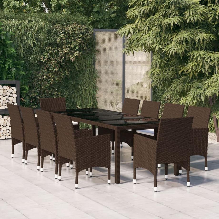 VidaXL Ensemble de salle à manger de jardin rotin synthétique  