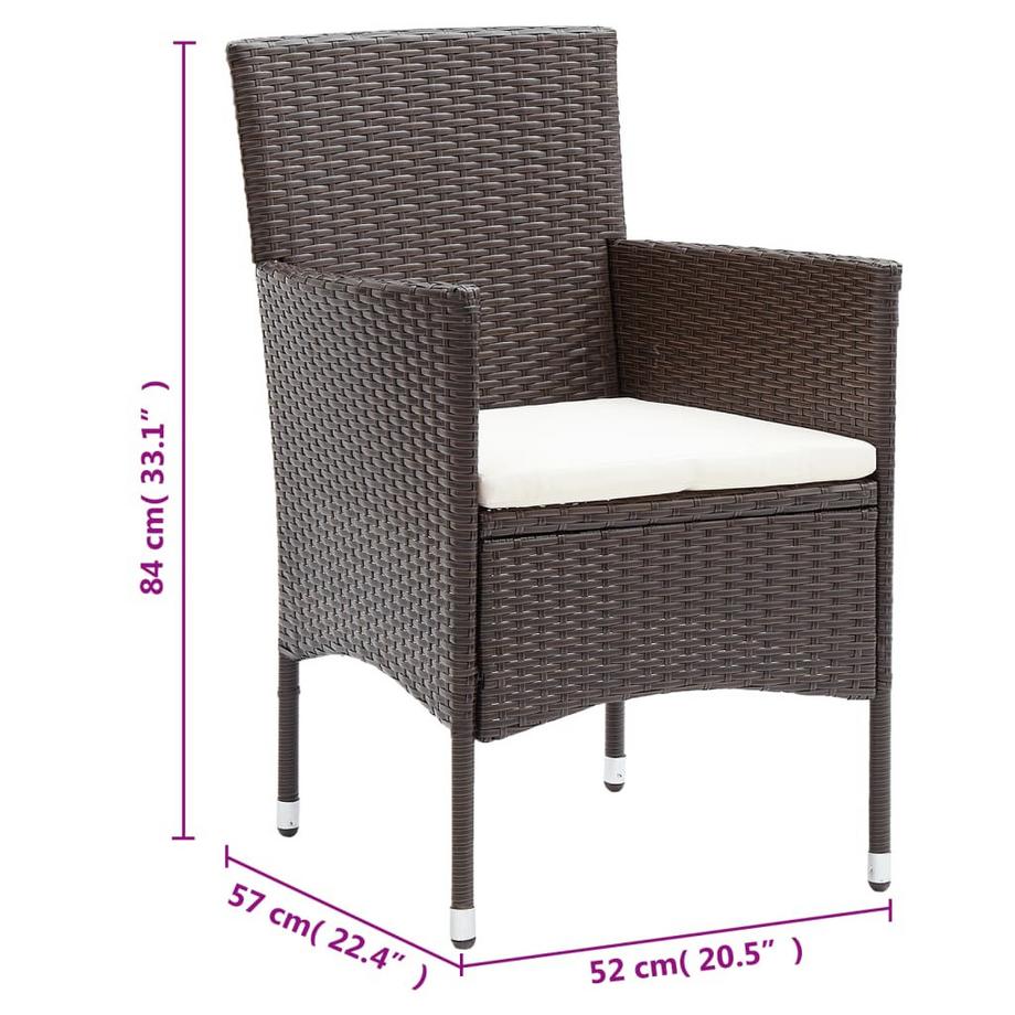 VidaXL Ensemble de salle à manger de jardin rotin synthétique  