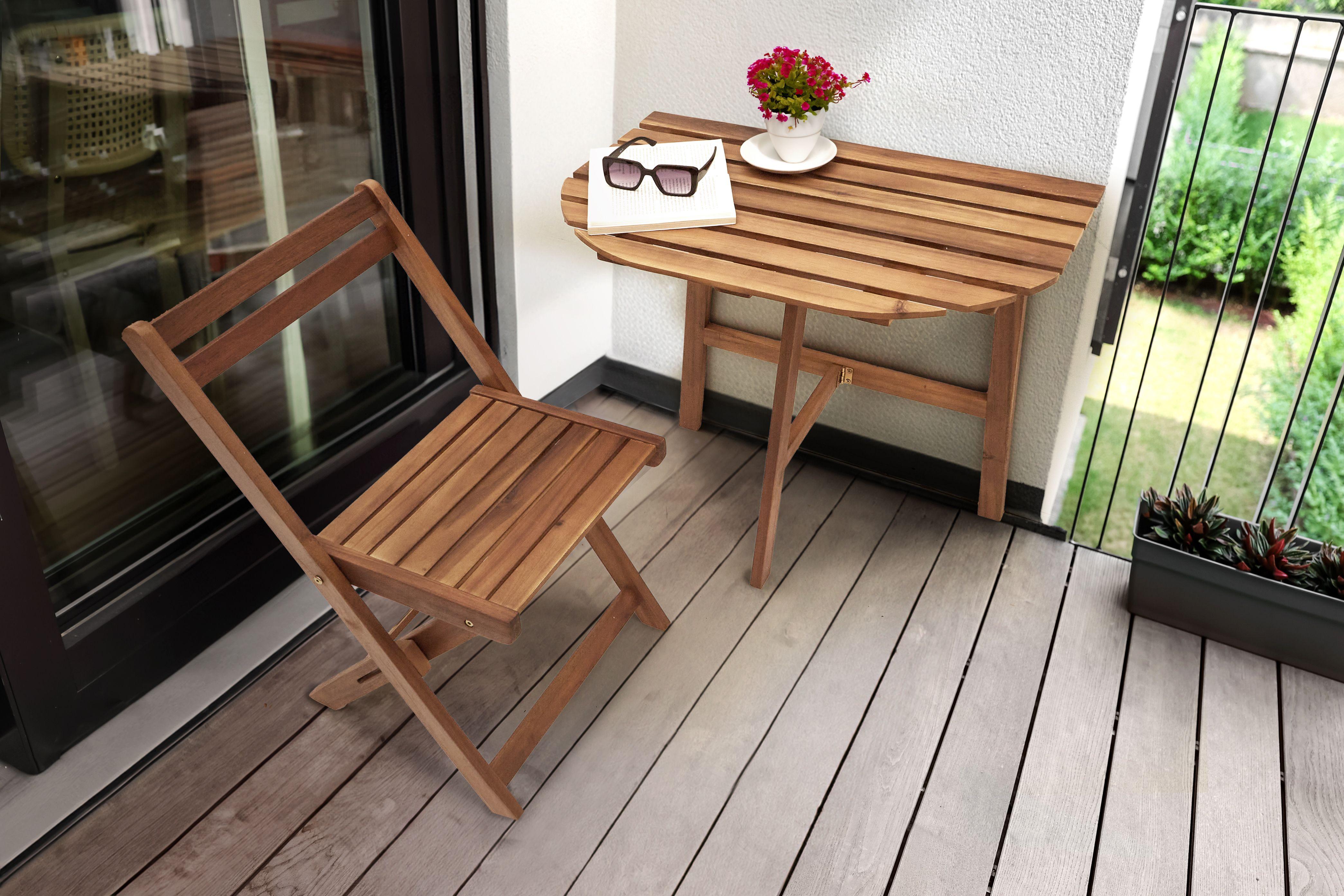 Beliani Tavolino Bistrot en Legno d'acacia Rustico OSIGO  