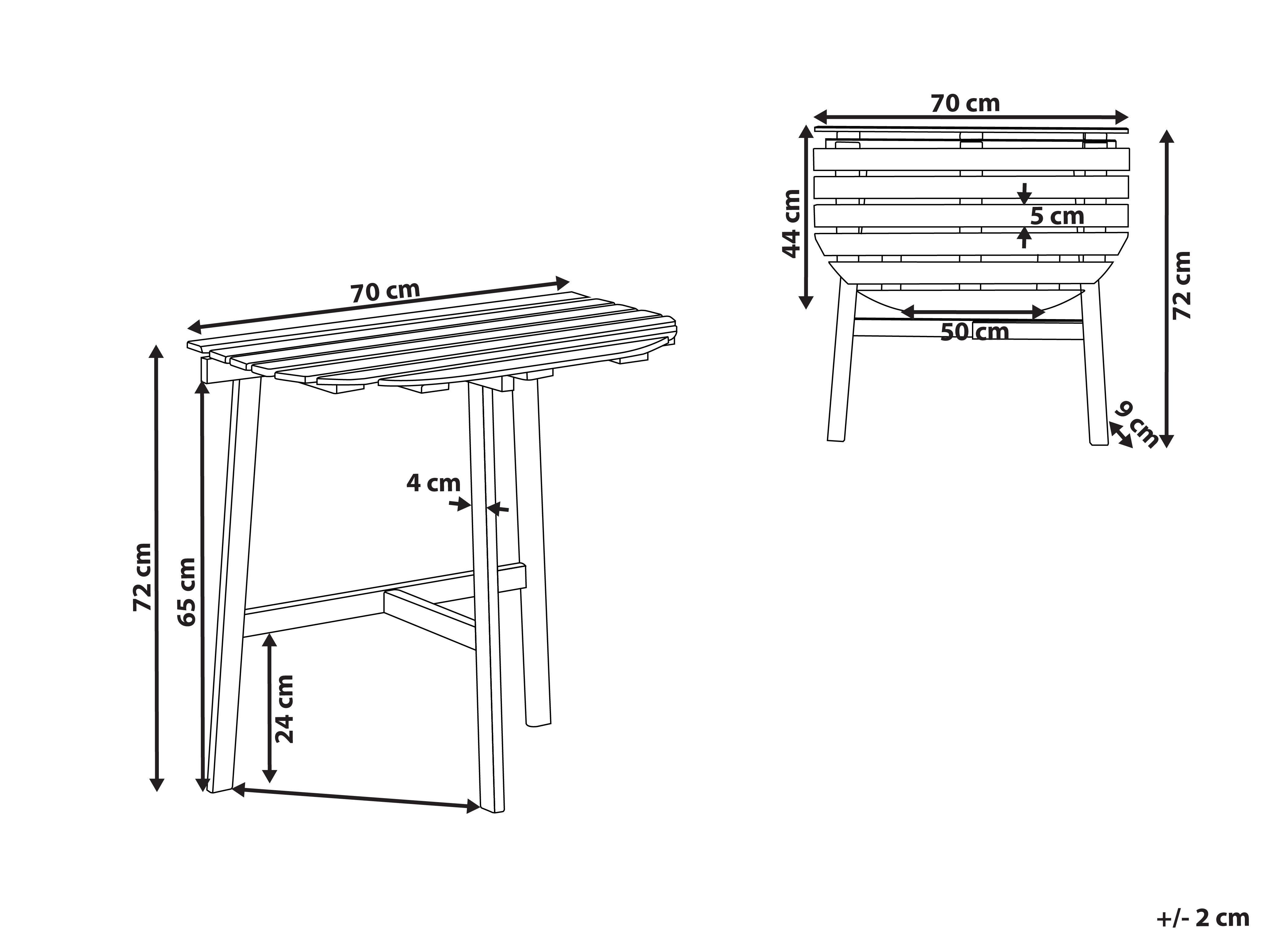 Beliani Tavolino Bistrot en Legno d'acacia Rustico OSIGO  