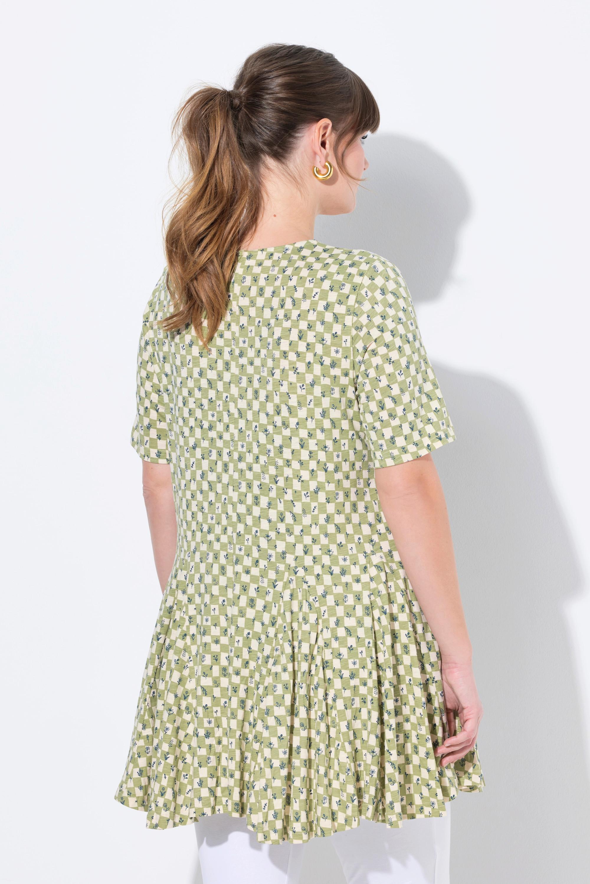 Ulla Popken T-Shirt Scollo Tunica Manica Corta Svasata  