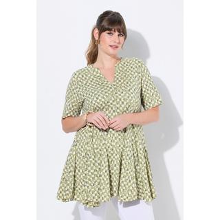 Ulla Popken T-Shirt Scollo Tunica Manica Corta Svasata  