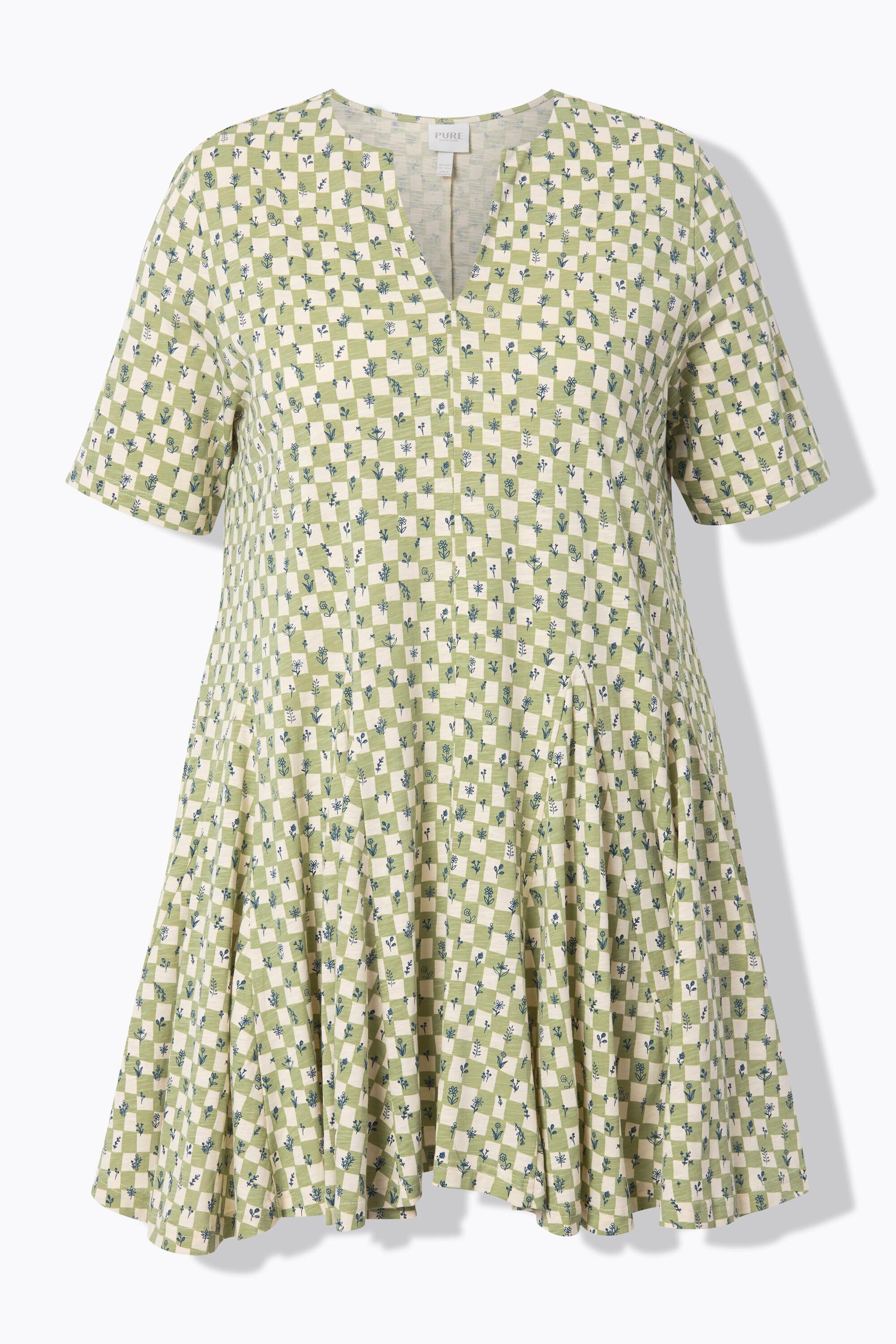 Ulla Popken T-Shirt Scollo Tunica Manica Corta Svasata  