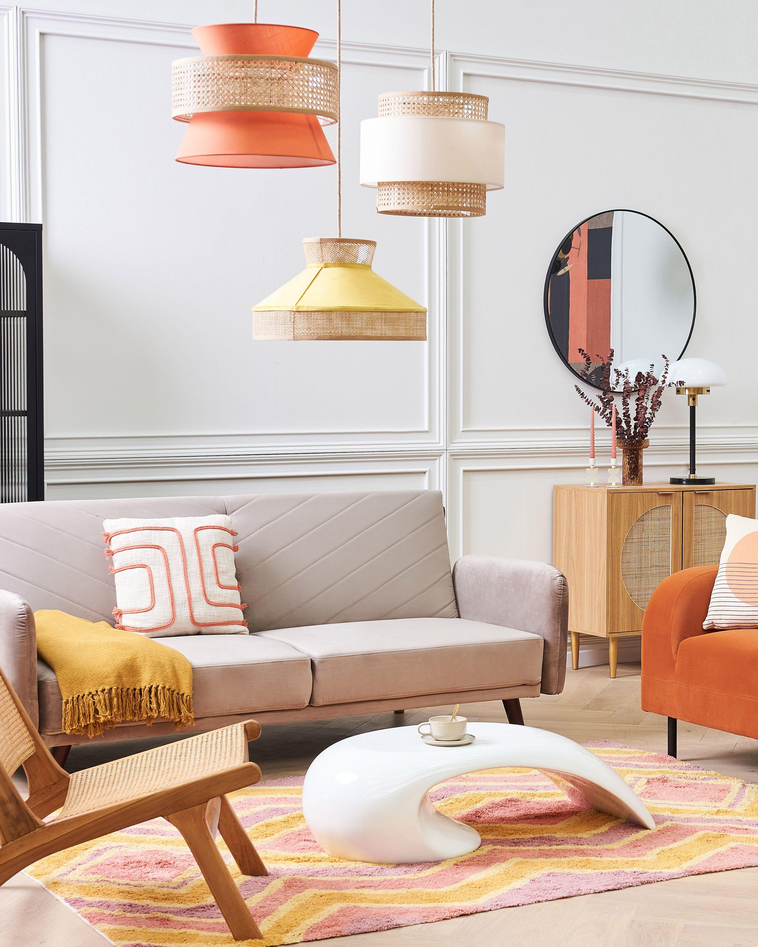 Beliani Hängelampe aus Stoff Modern YUMURI  