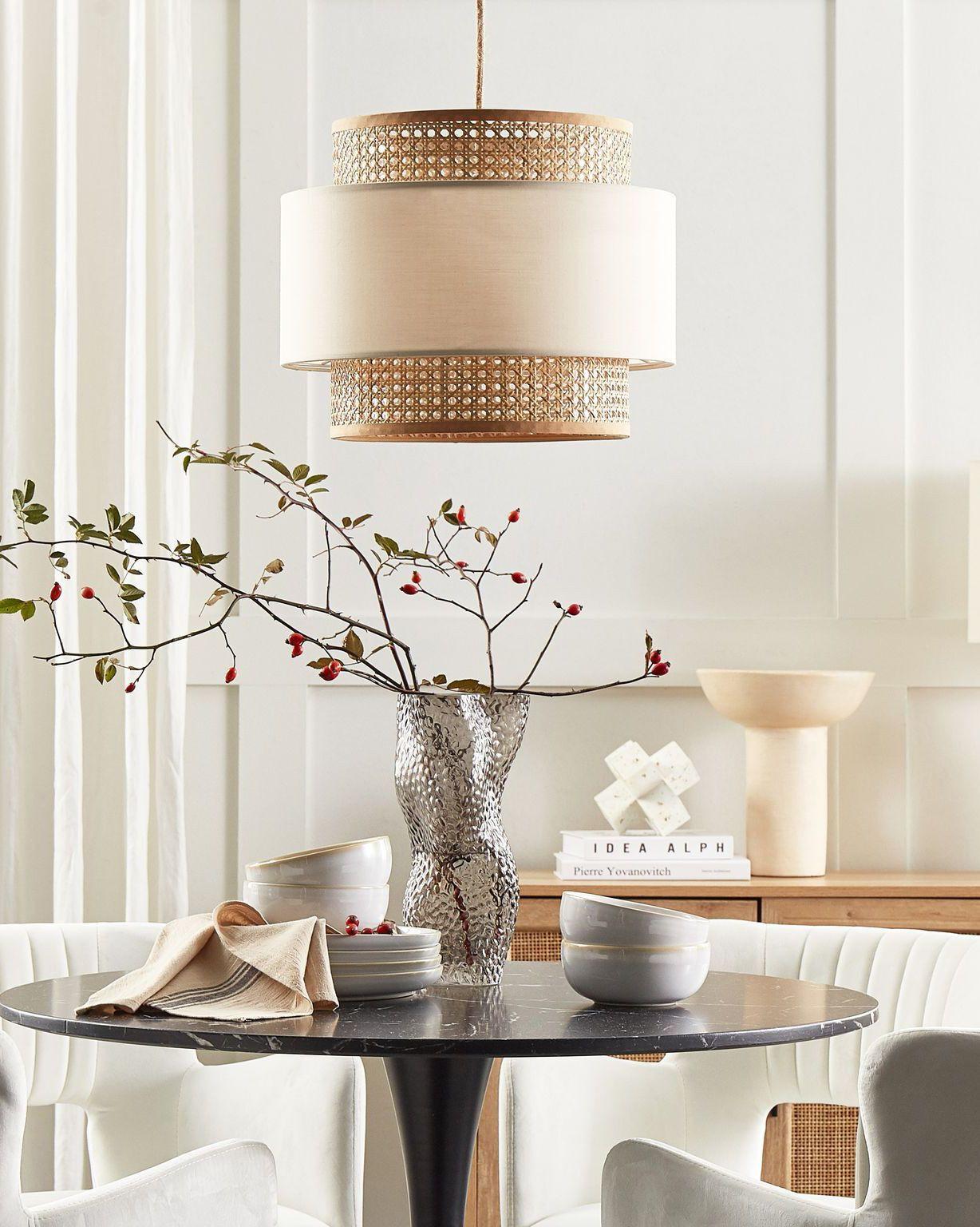 Beliani Hängelampe aus Stoff Modern YUMURI  