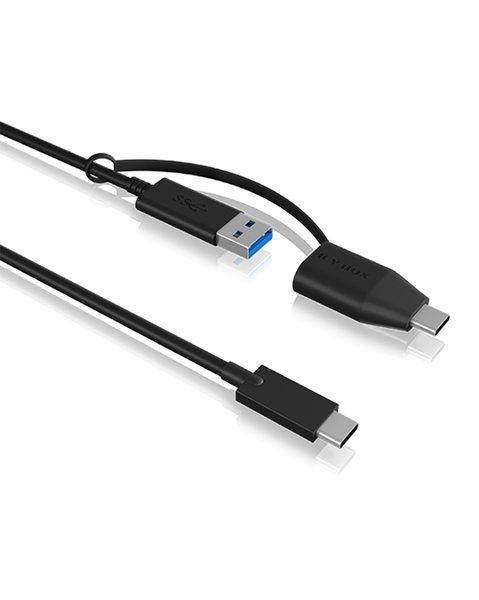 ICY Box  IB-CB034 câble USB 1 m USB 3.2 Gen 2 (3.1 Gen 2) USB C USB A Noir 
