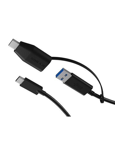 ICY Box  IB-CB034 câble USB 1 m USB 3.2 Gen 2 (3.1 Gen 2) USB C USB A Noir 