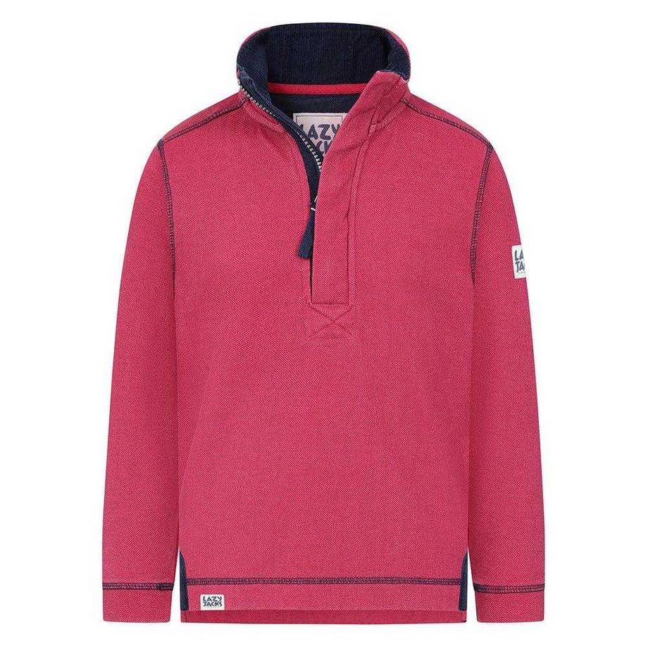 Sweatshirt  ,  mit kurzem Reißverschluss, Piqué