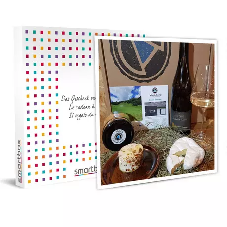 Smartbox  Un coffret mensuel de 2 fromages, bouteille de vin et flûtes artisanales pendant 3 mois à domicile - Coffret Cadeau 