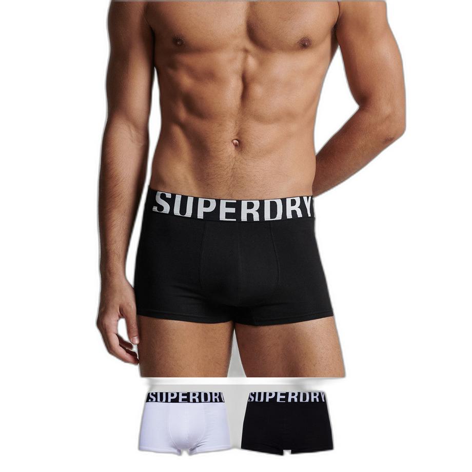Superdry Dual Logo Bio-Baumwolle Boxershorts 2er-Pack  