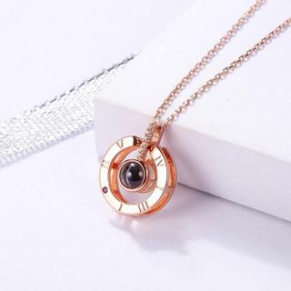 eStore  Collier, je t'aime en 100 langues - Or rose 